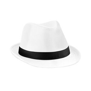 Beechfield Unisex Adult Fedora / White/Black